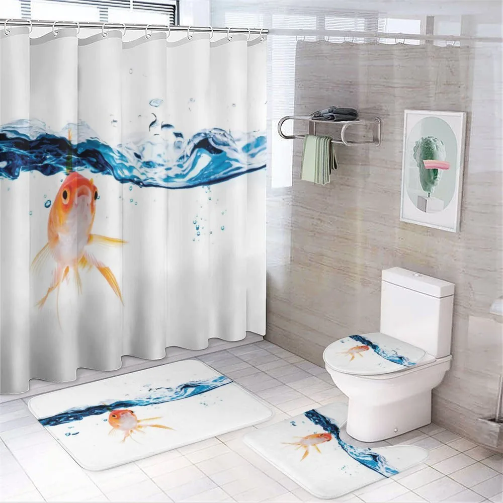 Goldfish Swimming in Water — 4-Piece Bathroom Set preview
