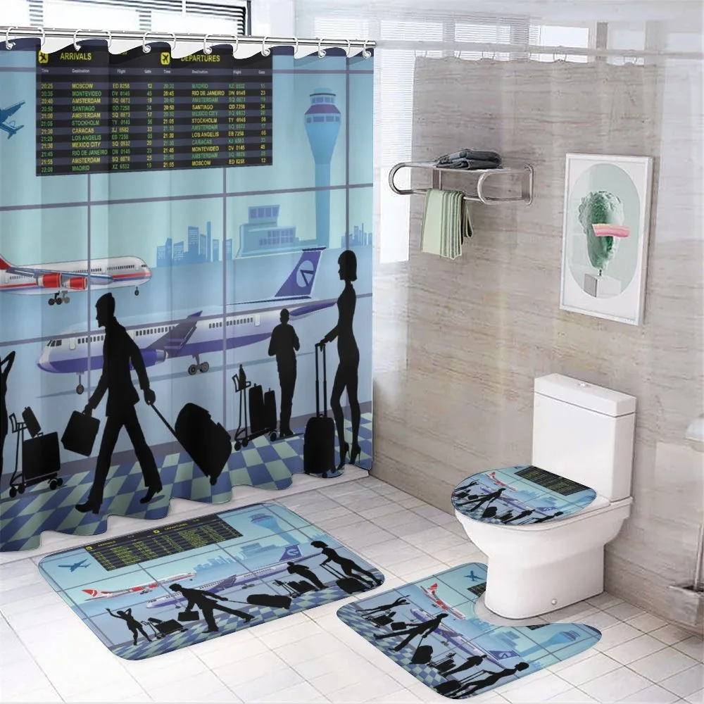 Planes People Flight Board — 4-Piece Bathroom Set preview