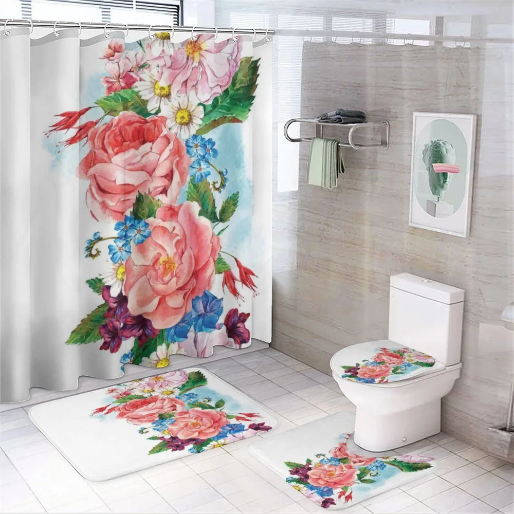 Roses Daisies Garden — 4-Piece Bathroom Set preview
