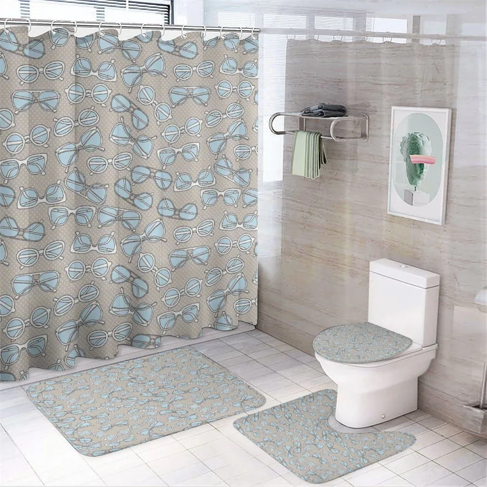 Vintage Hipster Glasses — 4-Piece Bathroom Set preview