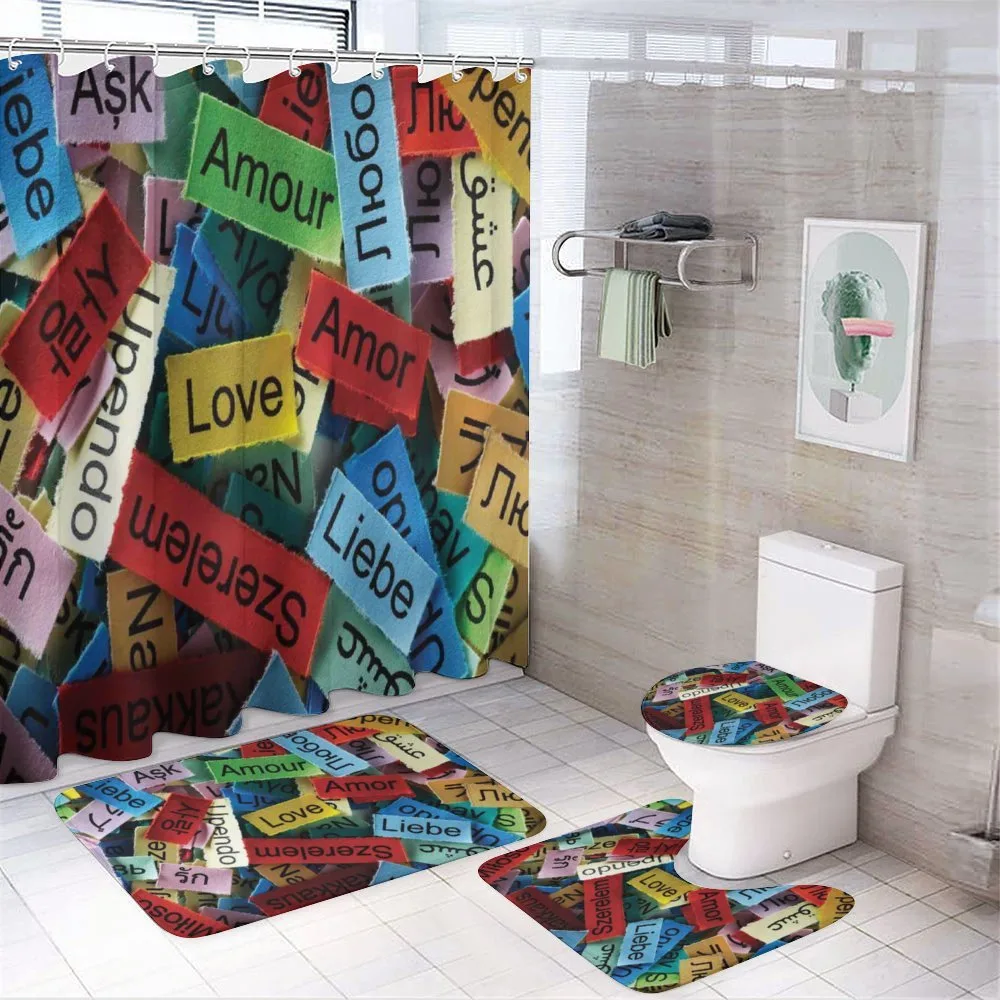 Words Composition Love — 4-Piece Bathroom Set preview