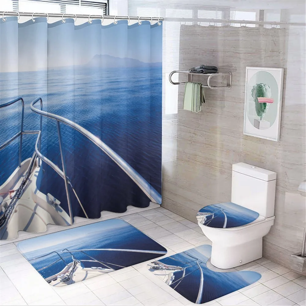 Boat Yacht Ocean Scenery — 4-Piece Bathroom Set preview