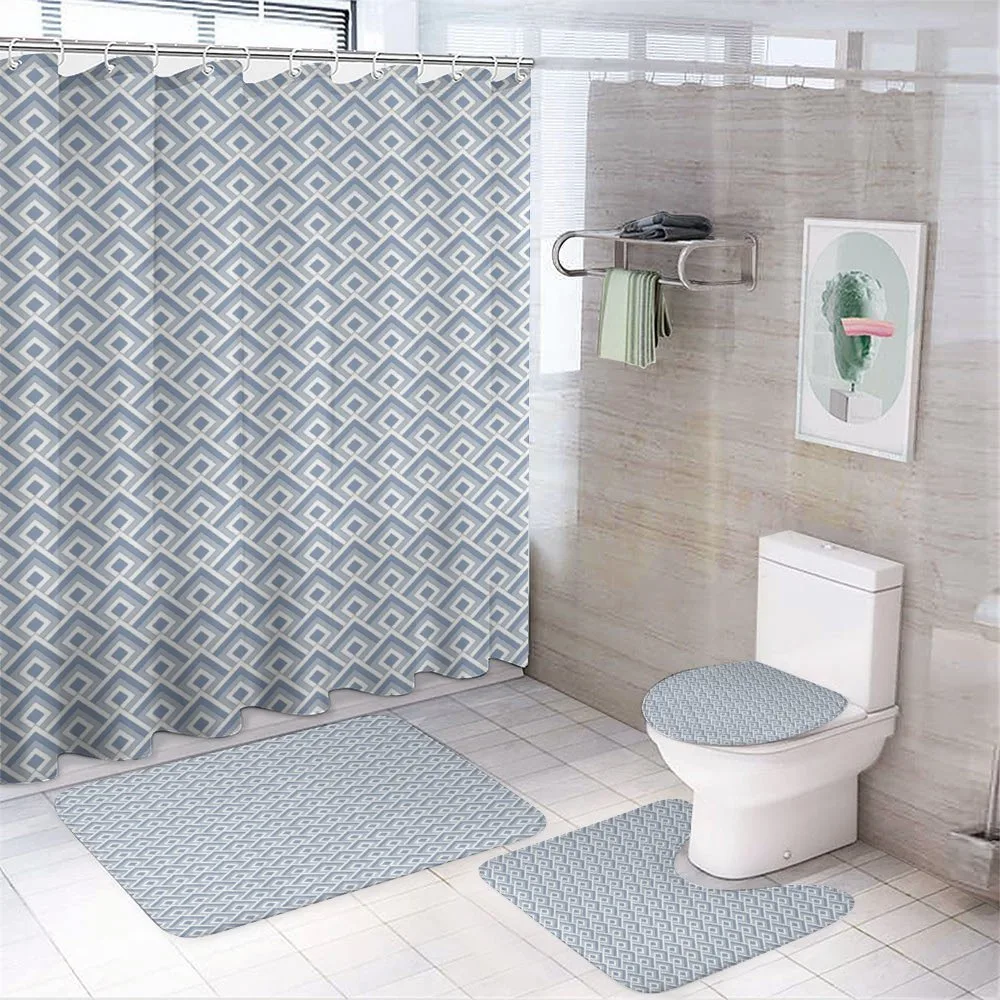 Diagonal Nested Squares — 4-Piece Bathroom Set preview