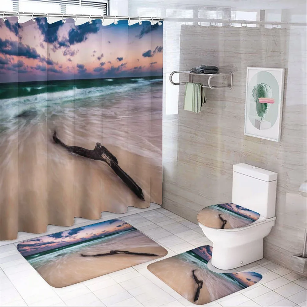 Driftwood on Beach — 4-Piece Bathroom Set preview