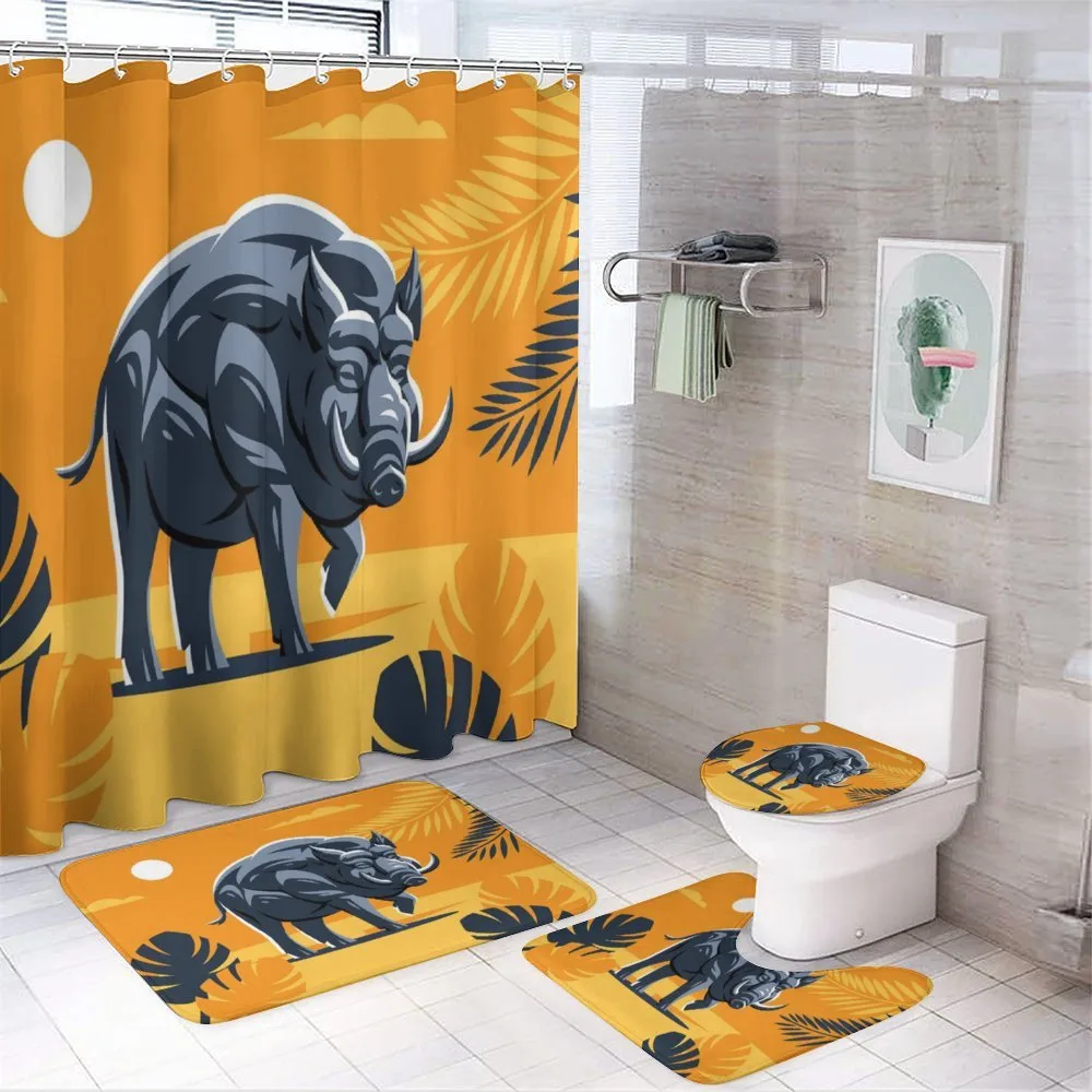 Hog Boar Tropical Leaves — 4-Piece Bathroom Set preview