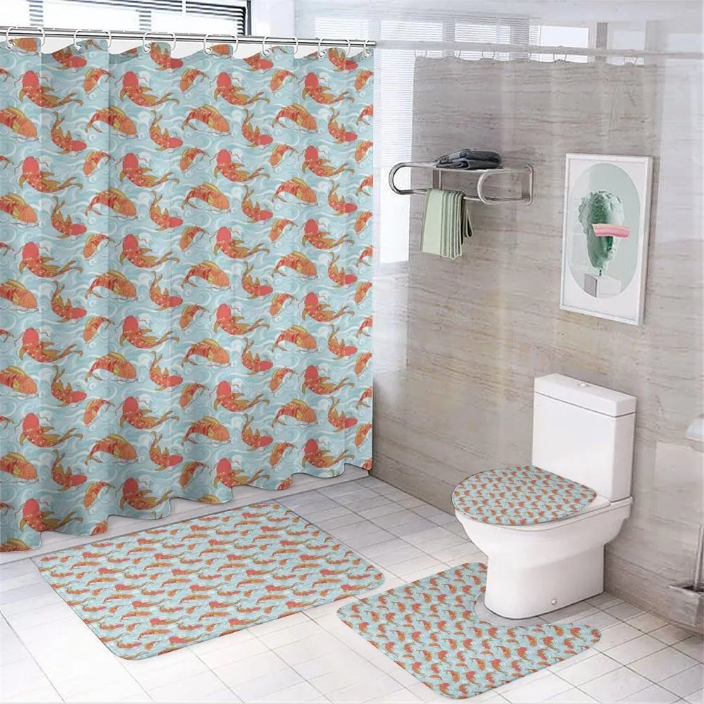 Japanese Carps in the Sea — 4-Piece Bathroom Set preview