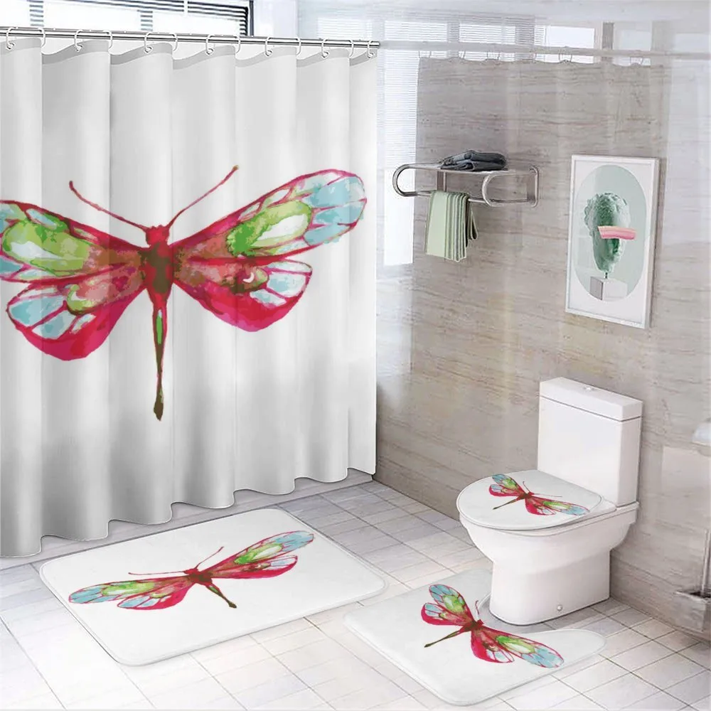 Watercolor Dragonfly — 4-Piece Bathroom Set preview