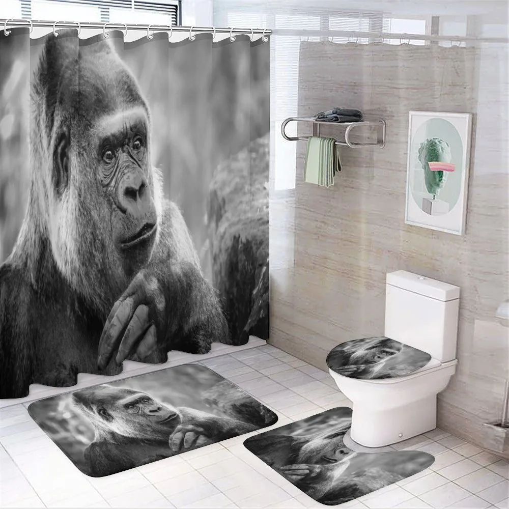 Close up Shot Ape Animal — 4-Piece Bathroom Set preview