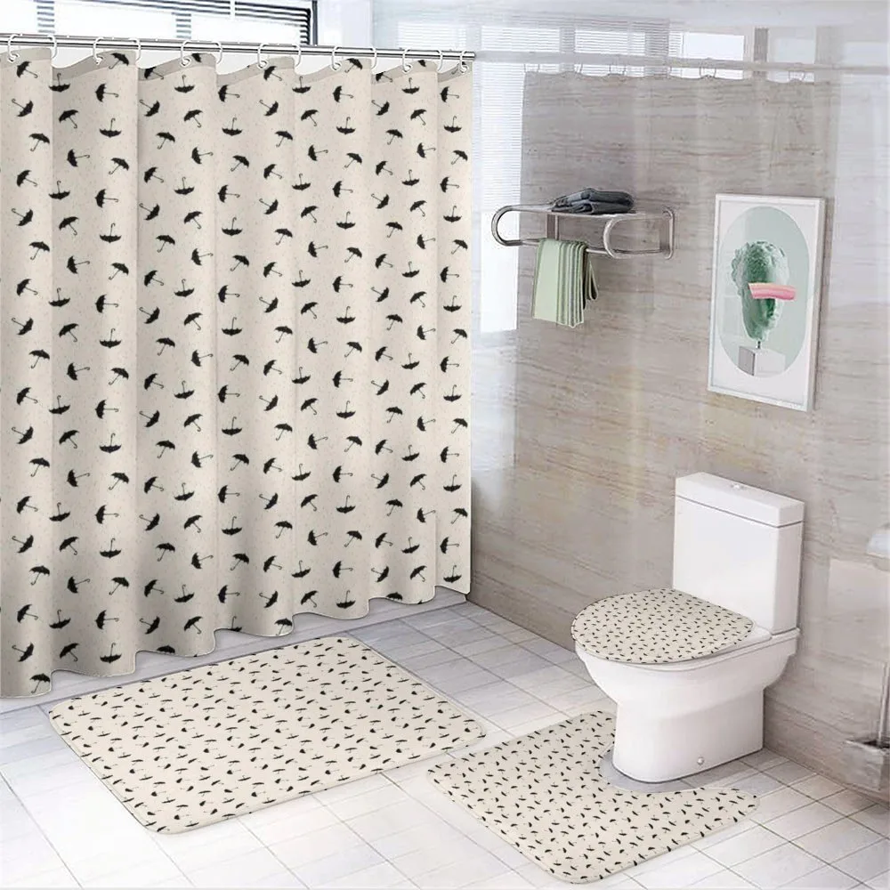 Dashed Line Droplets — 4-Piece Bathroom Set preview