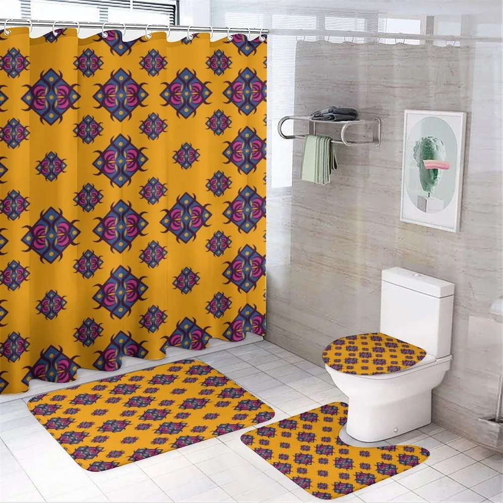 Diamond Shaped Art Design — 4-Piece Bathroom Set preview