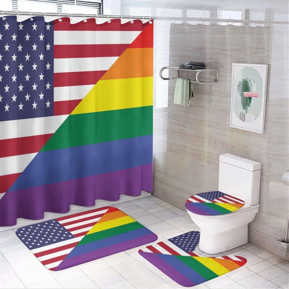 Flag USA Rainbow Colors — 4-Piece Bathroom Set preview