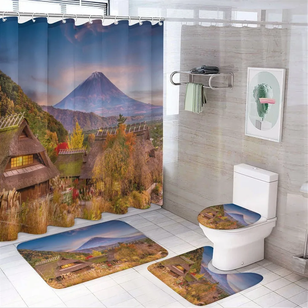Landscape of Old Village Rural — 4-Piece Bathroom Set preview