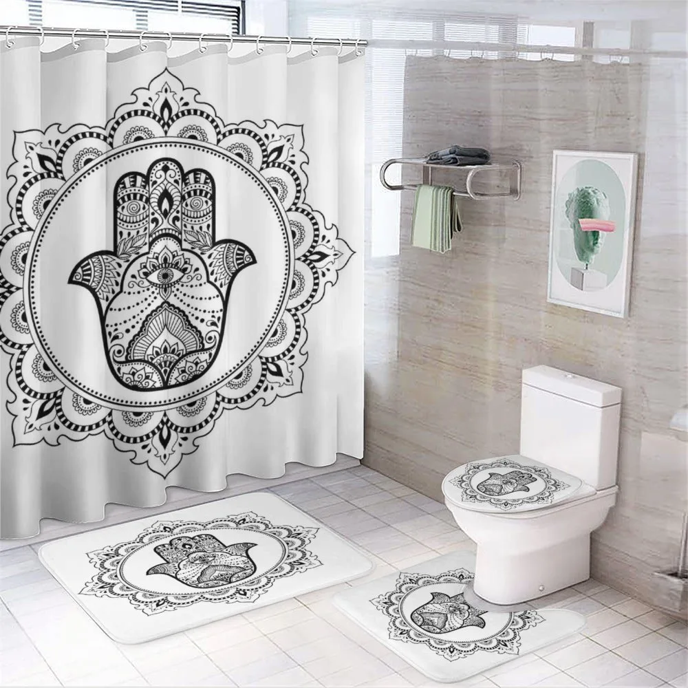 Mehndi Mandala Oriental 4-Piece Bathroom Set product video