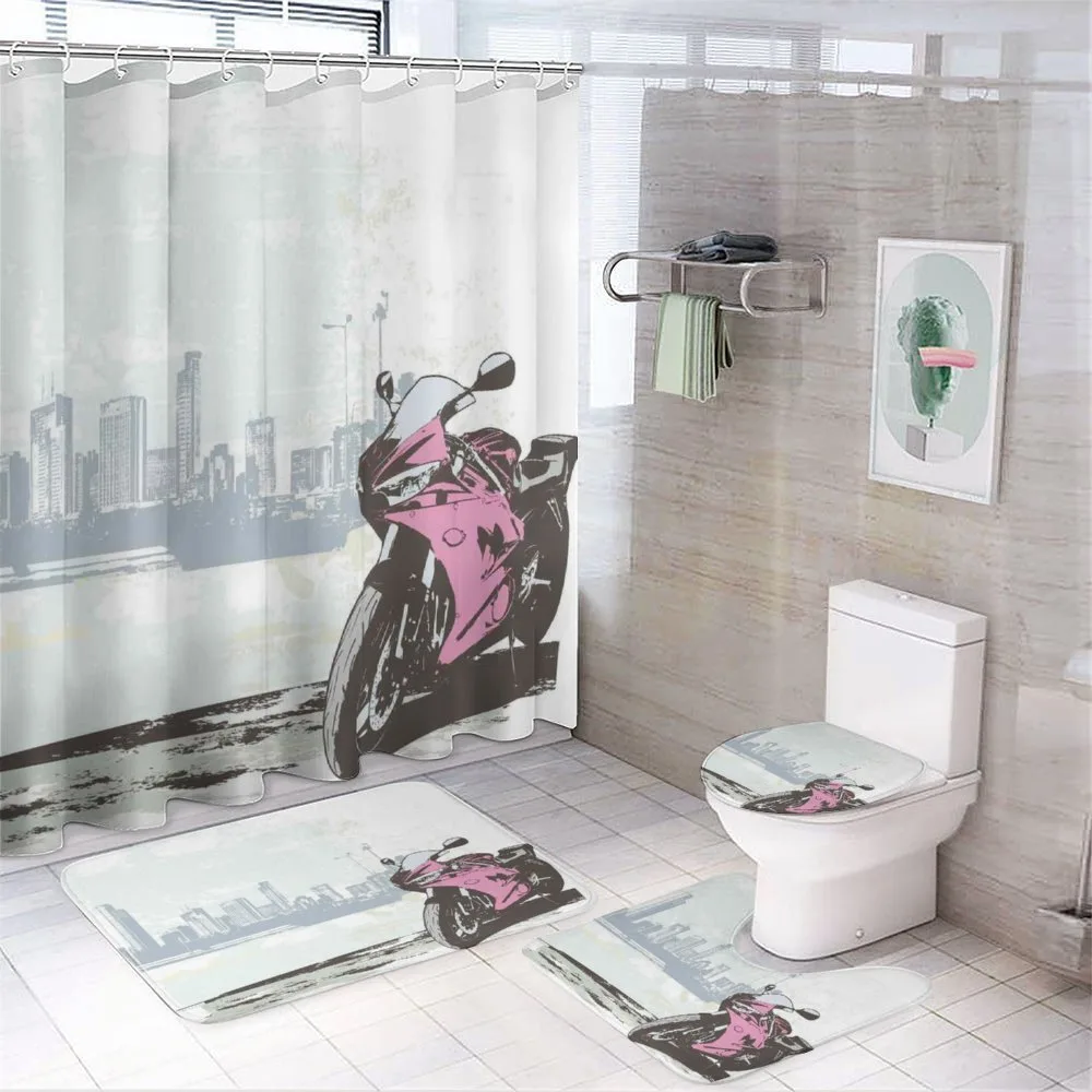 Motorbike by River — 4-Piece Bathroom Set preview