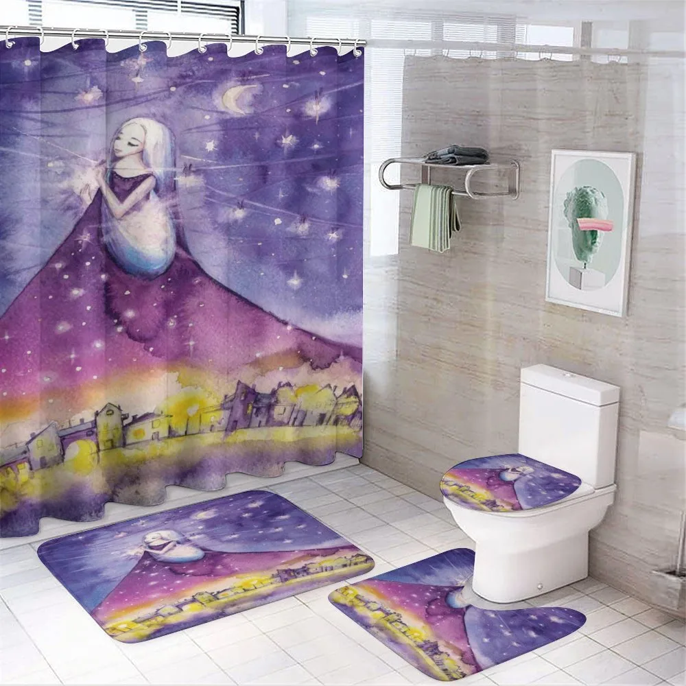 Night Stars Angel in Sky — 4-Piece Bathroom Set preview