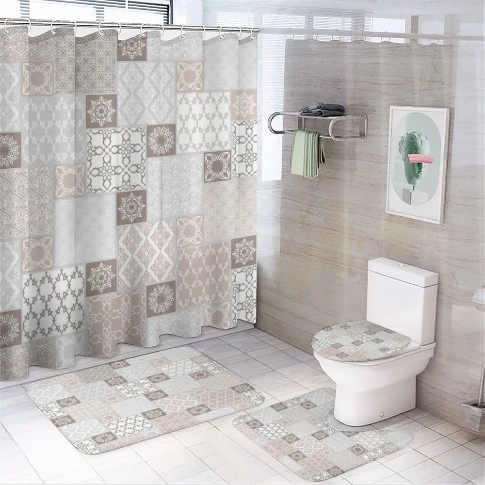 Pastel Oriental Motif 4-Piece Bathroom Set product video