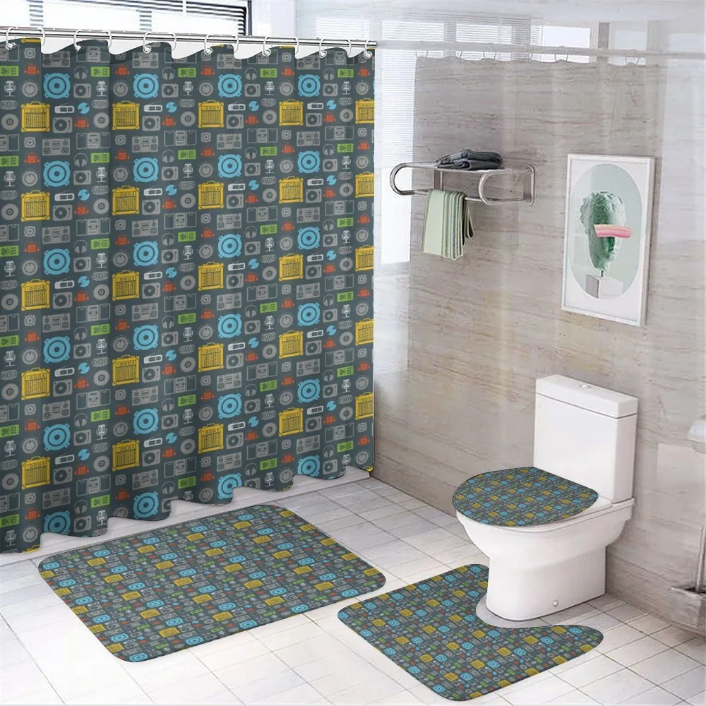 Retro Audio Equipment — 4-Piece Bathroom Set preview