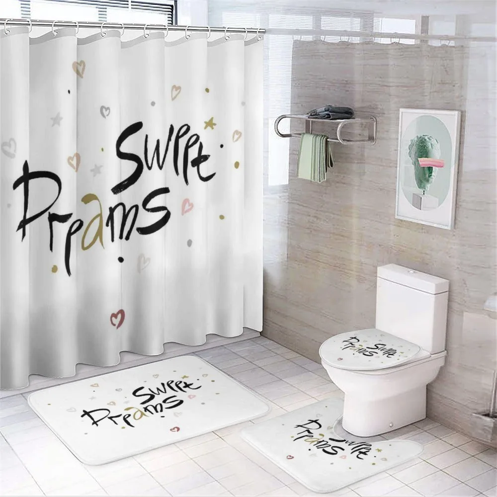 Romantic Calligraphy — 4-Piece Bathroom Set preview
