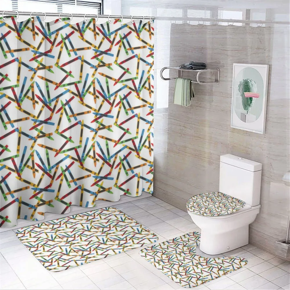 Cartoon Paint Crafts Pattern — 4-Piece Bathroom Set preview