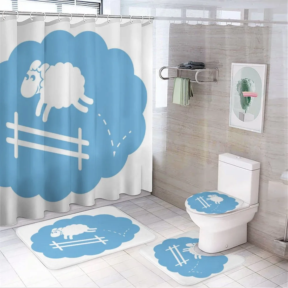 Counting Sheep Cloud Jumping — 4-Piece Bathroom Set preview