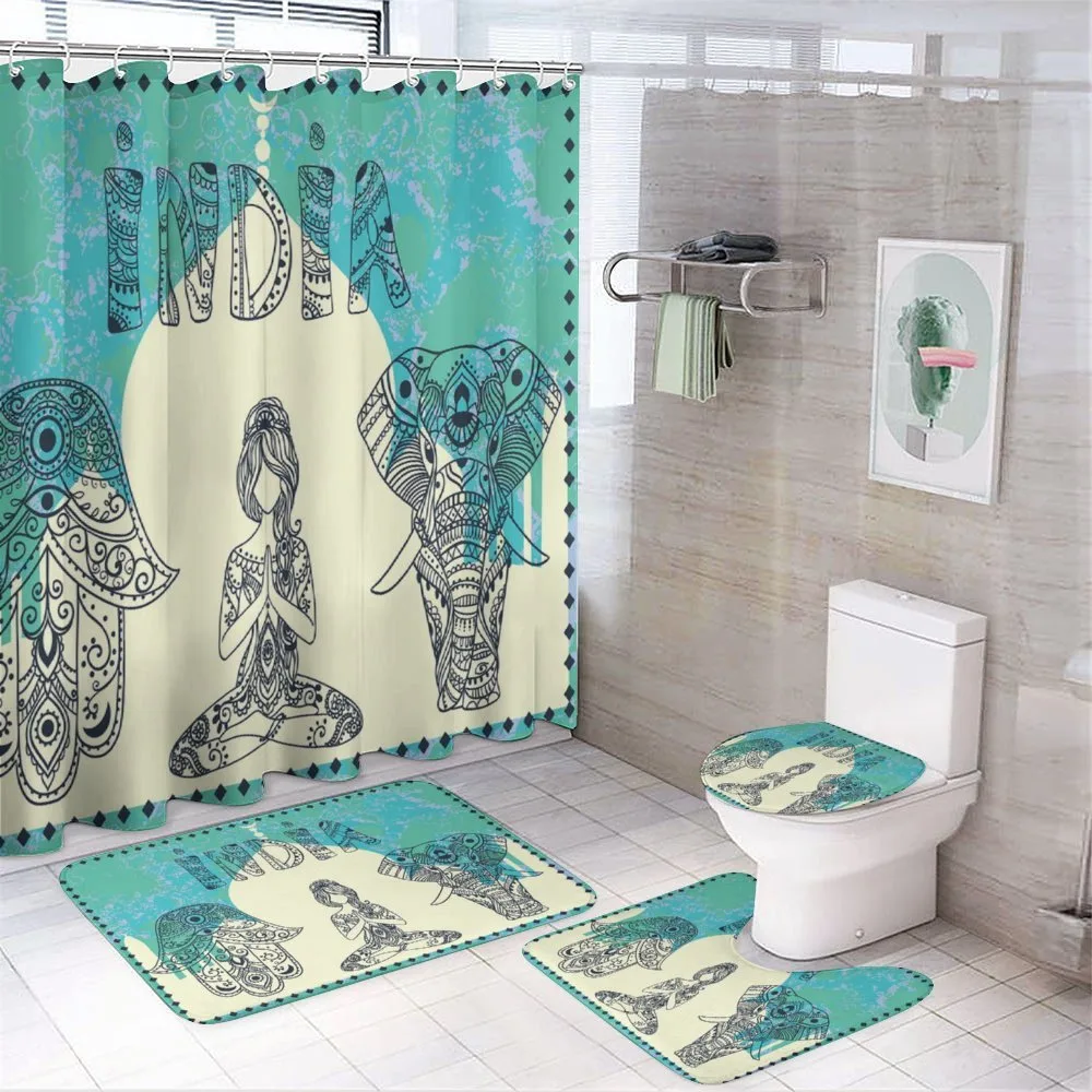 Elephant Hamsa Taj Mahal — 4-Piece Bathroom Set preview
