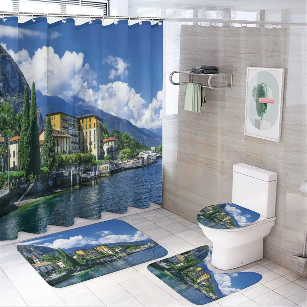 Landscape of Lake Como — 4-Piece Bathroom Set preview