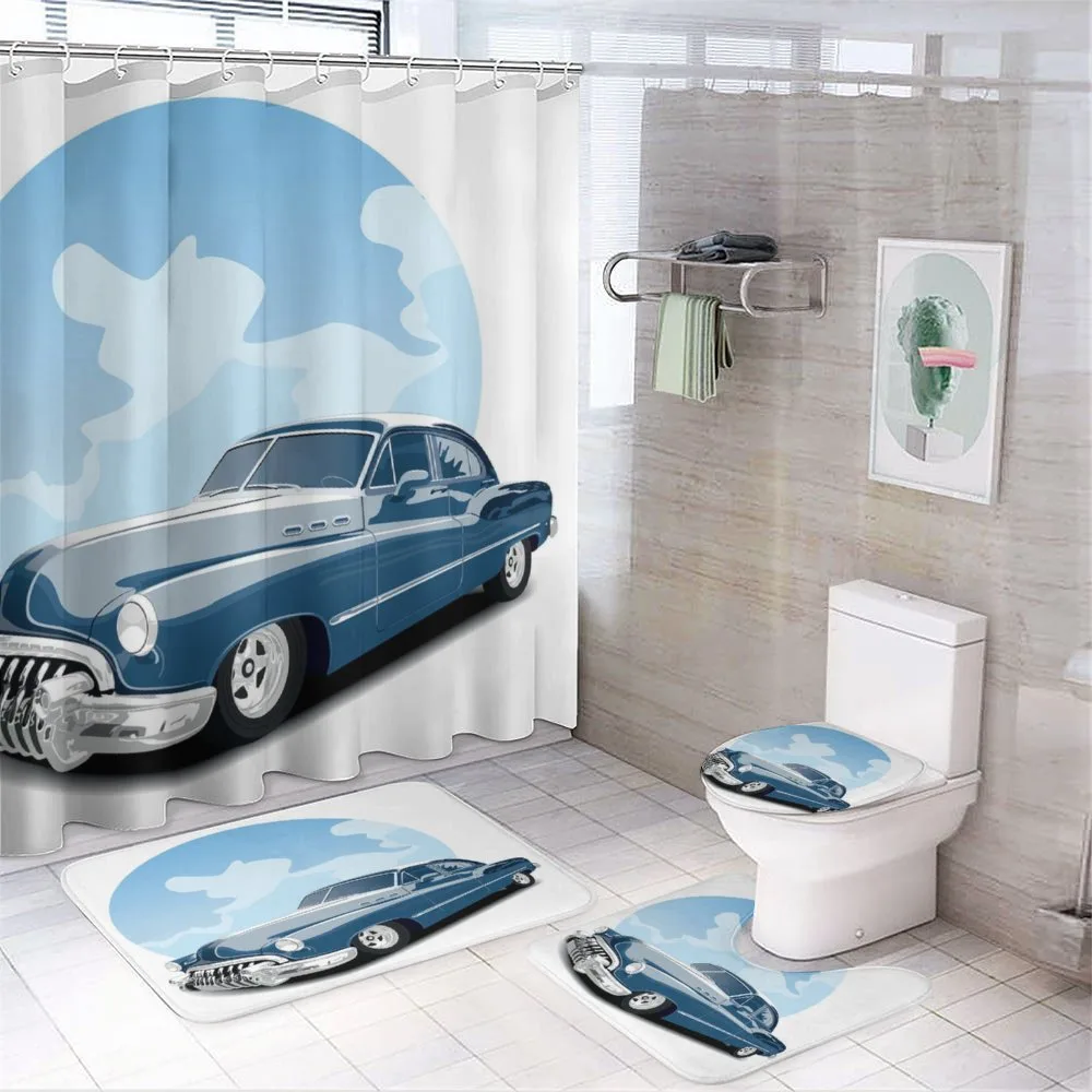 Old School Vintage Auto — 4-Piece Bathroom Set preview