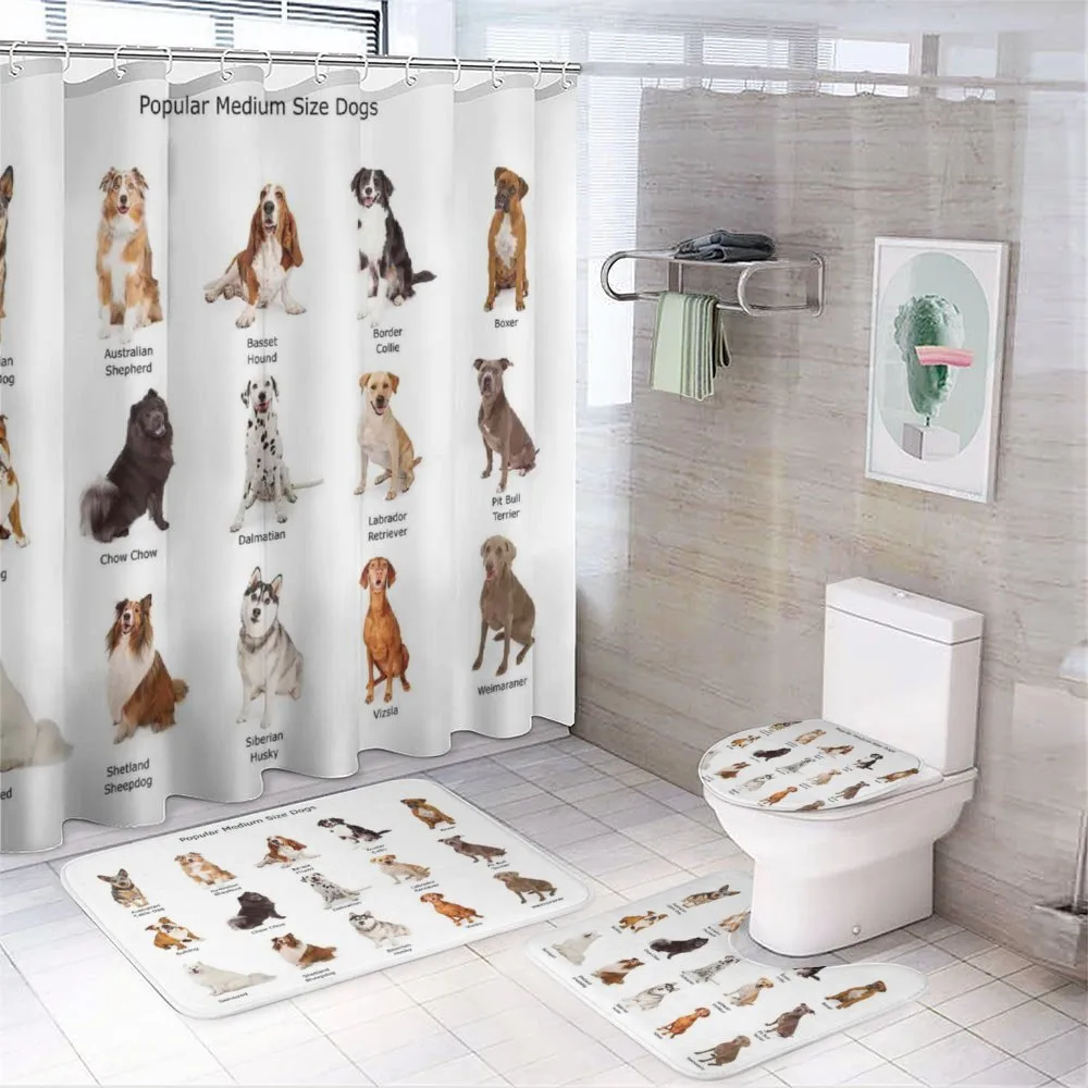 Puppy Breeds Family — 4-Piece Bathroom Set preview