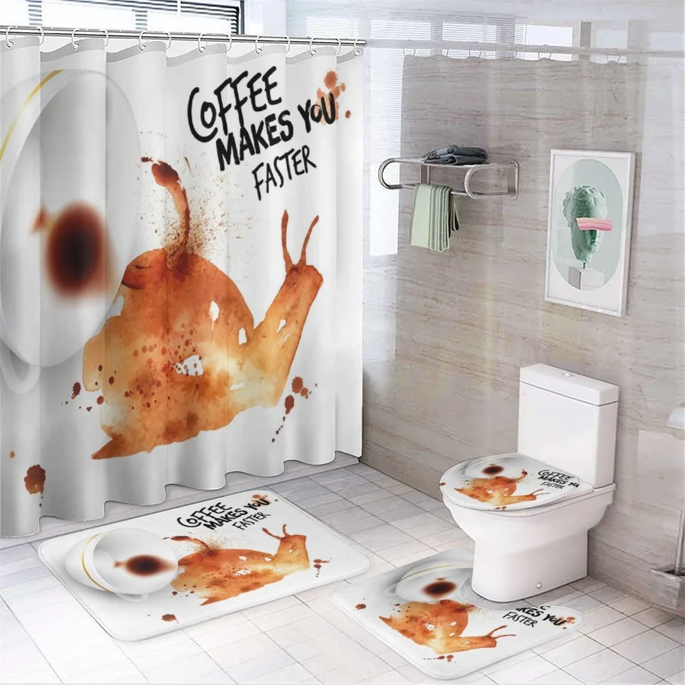 Snail Watercolor Art — 4-Piece Bathroom Set preview