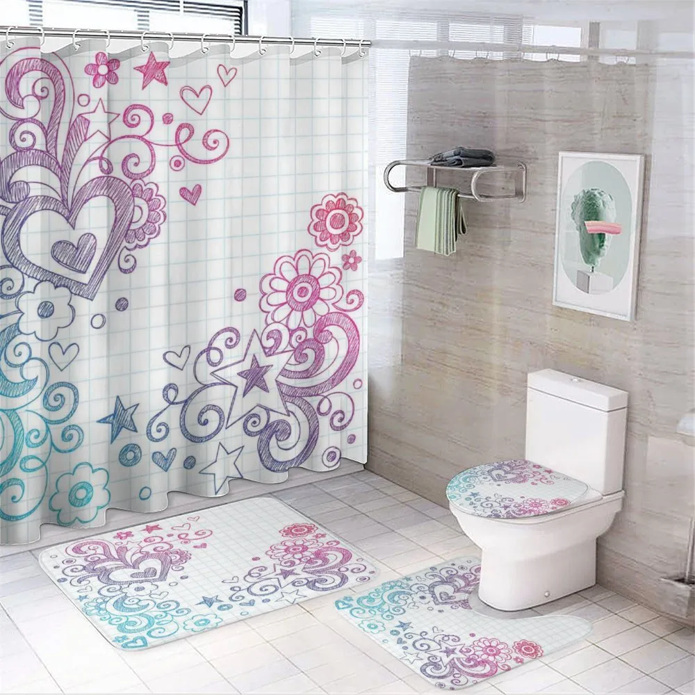 Valentines Day Swirls — 4-Piece Bathroom Set preview