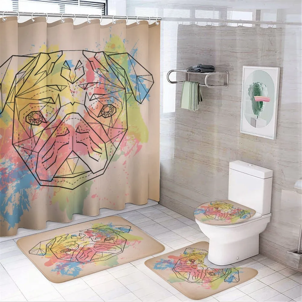 Vibrant Colored Line Art — 4-Piece Bathroom Set preview