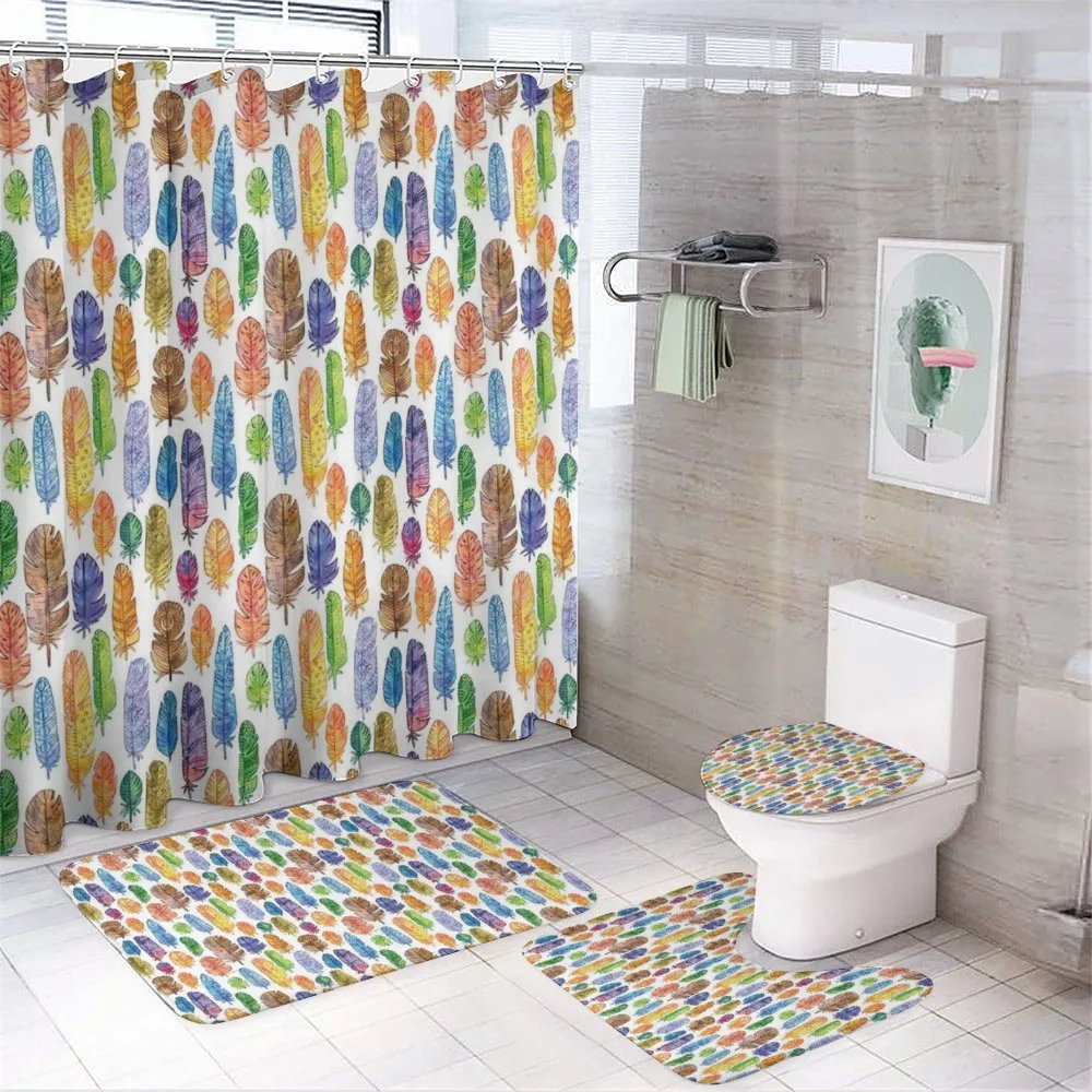 Watercolor Style Art Print — 4-Piece Bathroom Set preview