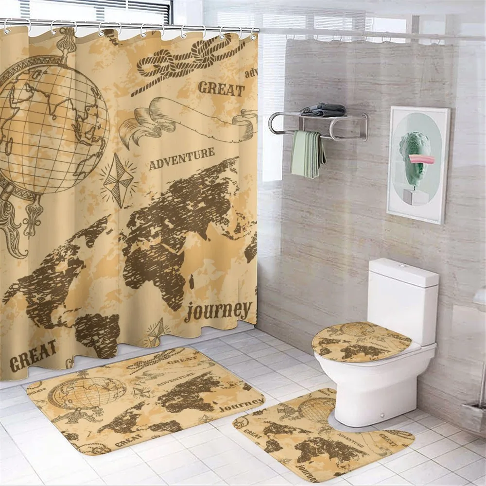 World Map Rope Knots — 4-Piece Bathroom Set preview