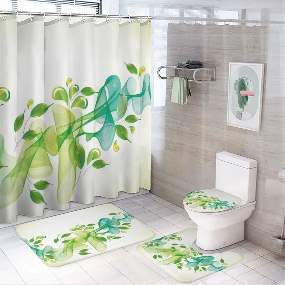 Abstract Floral Design — 4-Piece Bathroom Set preview