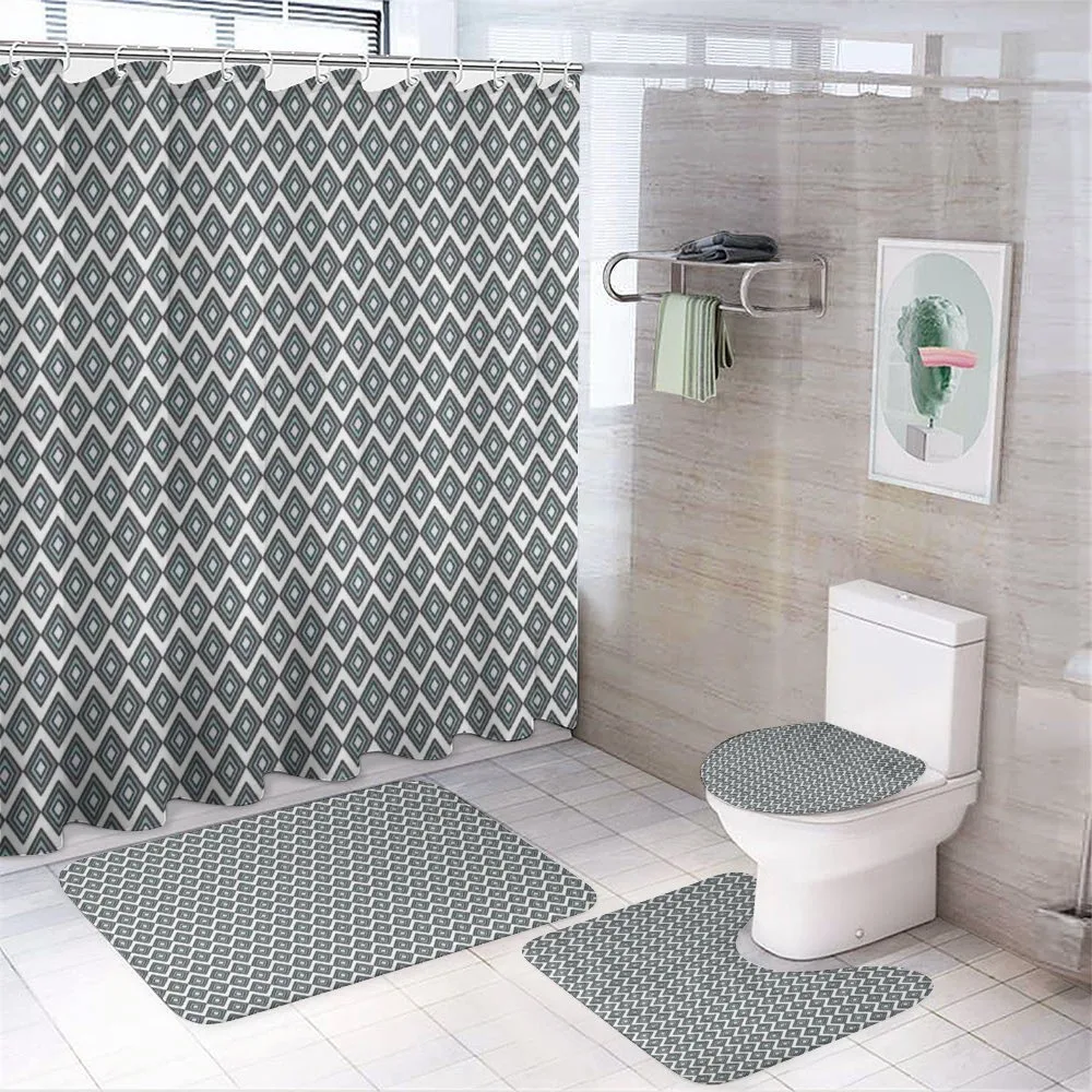 Bullseye Rhombuses — 4-Piece Bathroom Set preview