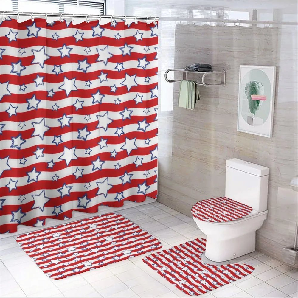 Horizontal Wavy Stripes — 4-Piece Bathroom Set preview