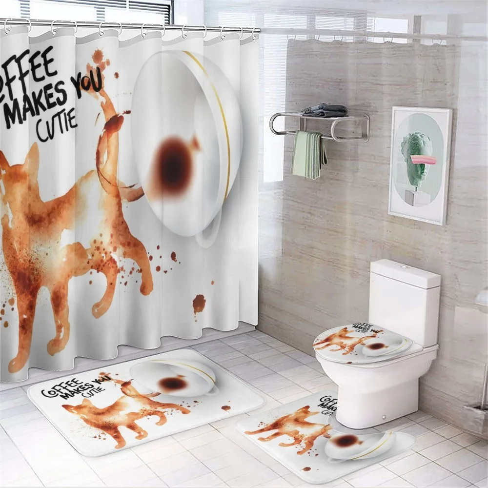 Humorous Phrase Cat — 4-Piece Bathroom Set preview