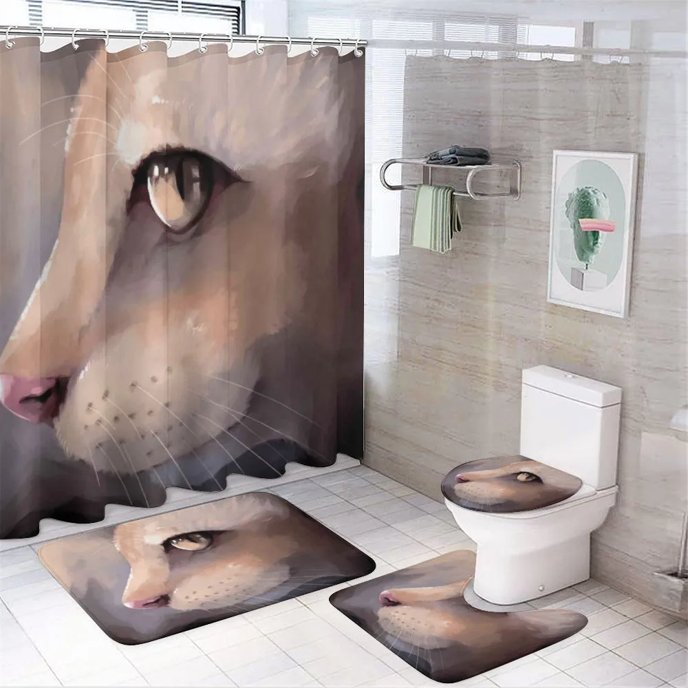 Portrait Kitty Cat Meow — 4-Piece Bathroom Set preview
