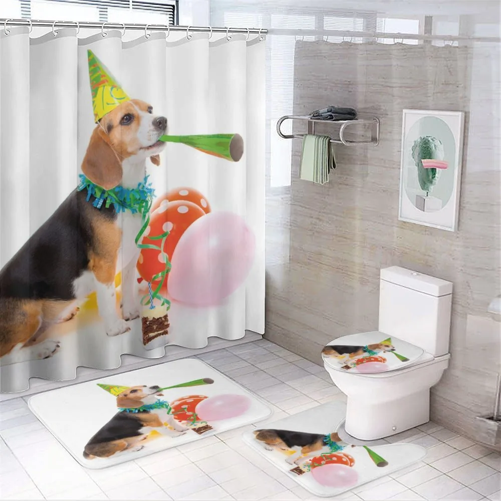 Birthday Dog Balloon — 4-Piece Bathroom Set preview
