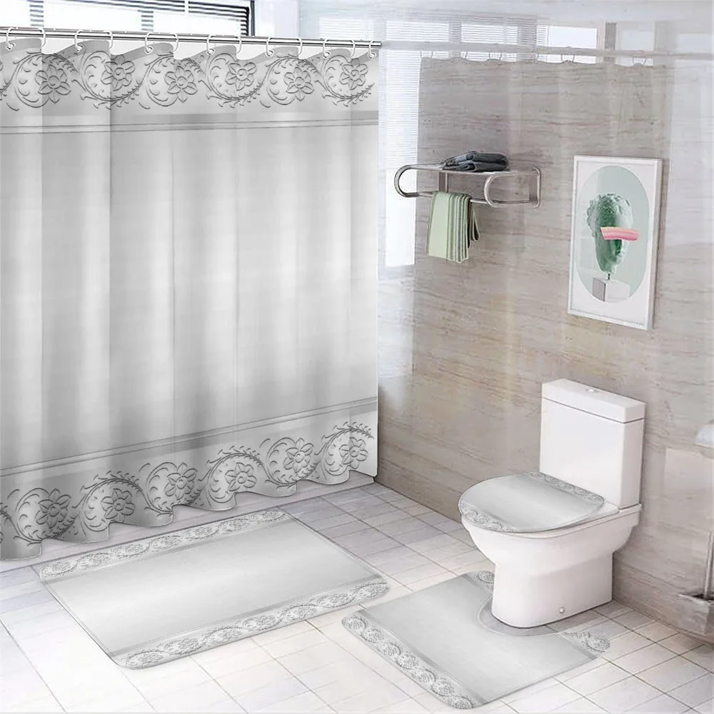 Classical Bridal Floral Motif — 4-Piece Bathroom Set preview