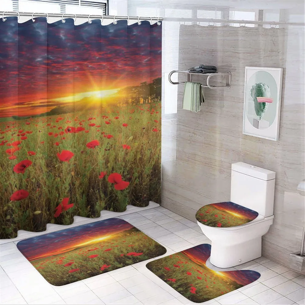 Meadow Poppies Sky — 4-Piece Bathroom Set preview