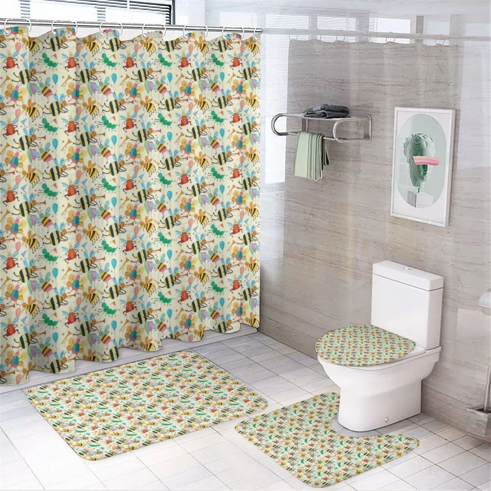 Partying Dancing Bumblebee — 4-Piece Bathroom Set preview