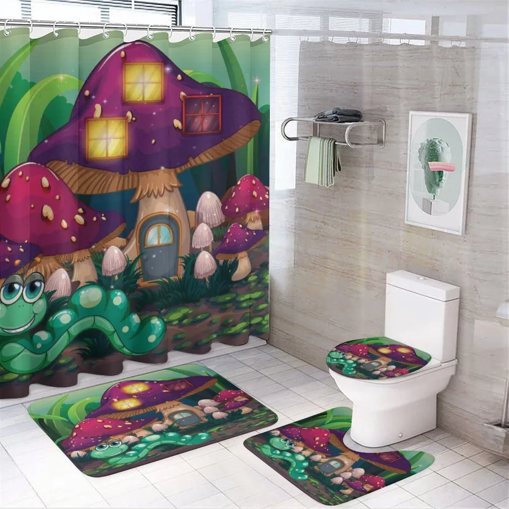 Worm Mushroom House — 4-Piece Bathroom Set preview