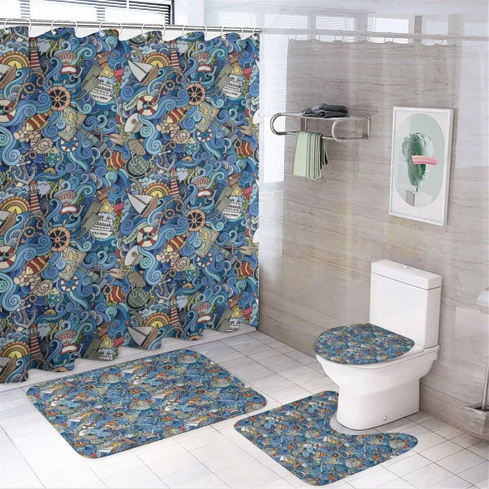 Abstract Sea Shells — 4-Piece Bathroom Set preview