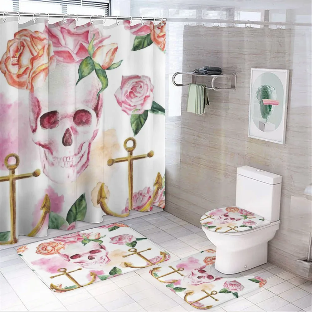 Anchor Roses Peony Art — 4-Piece Bathroom Set preview