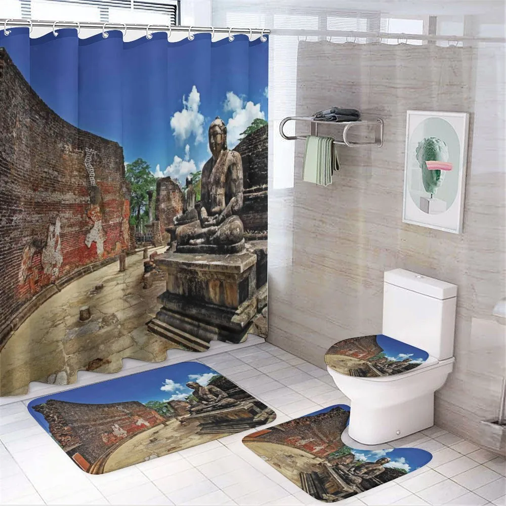 Asian Lotus Theme Building — 4-Piece Bathroom Set preview