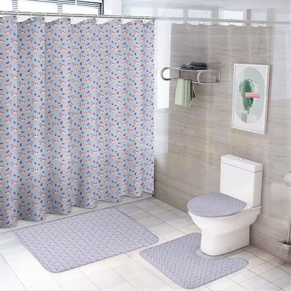 Cherry Flamingo Ice Cream — 4-Piece Bathroom Set preview