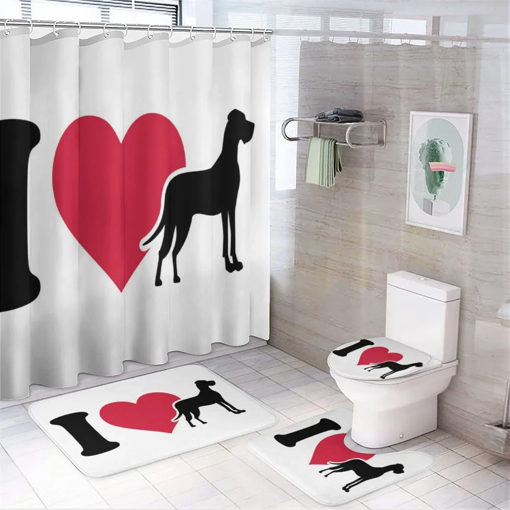 Classic Heart Dog Lover — 4-Piece Bathroom Set preview