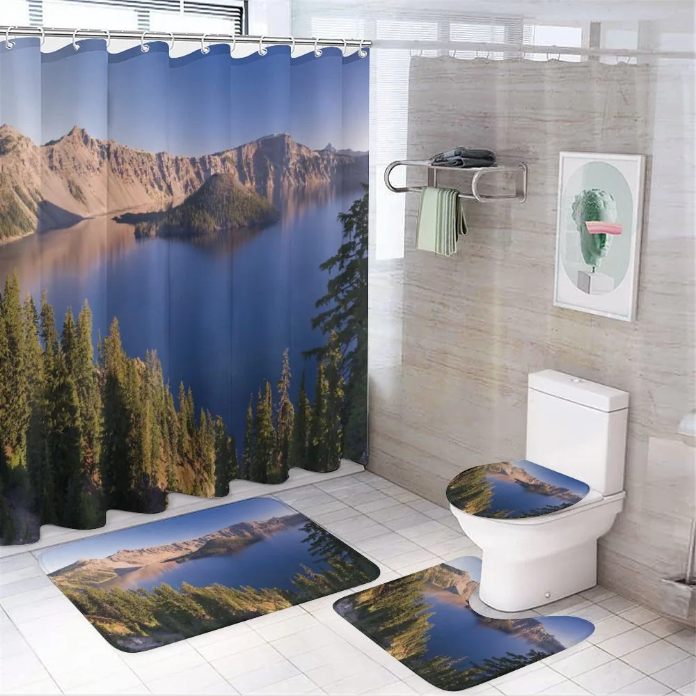 Crater Lake Volcano — 4-Piece Bathroom Set preview