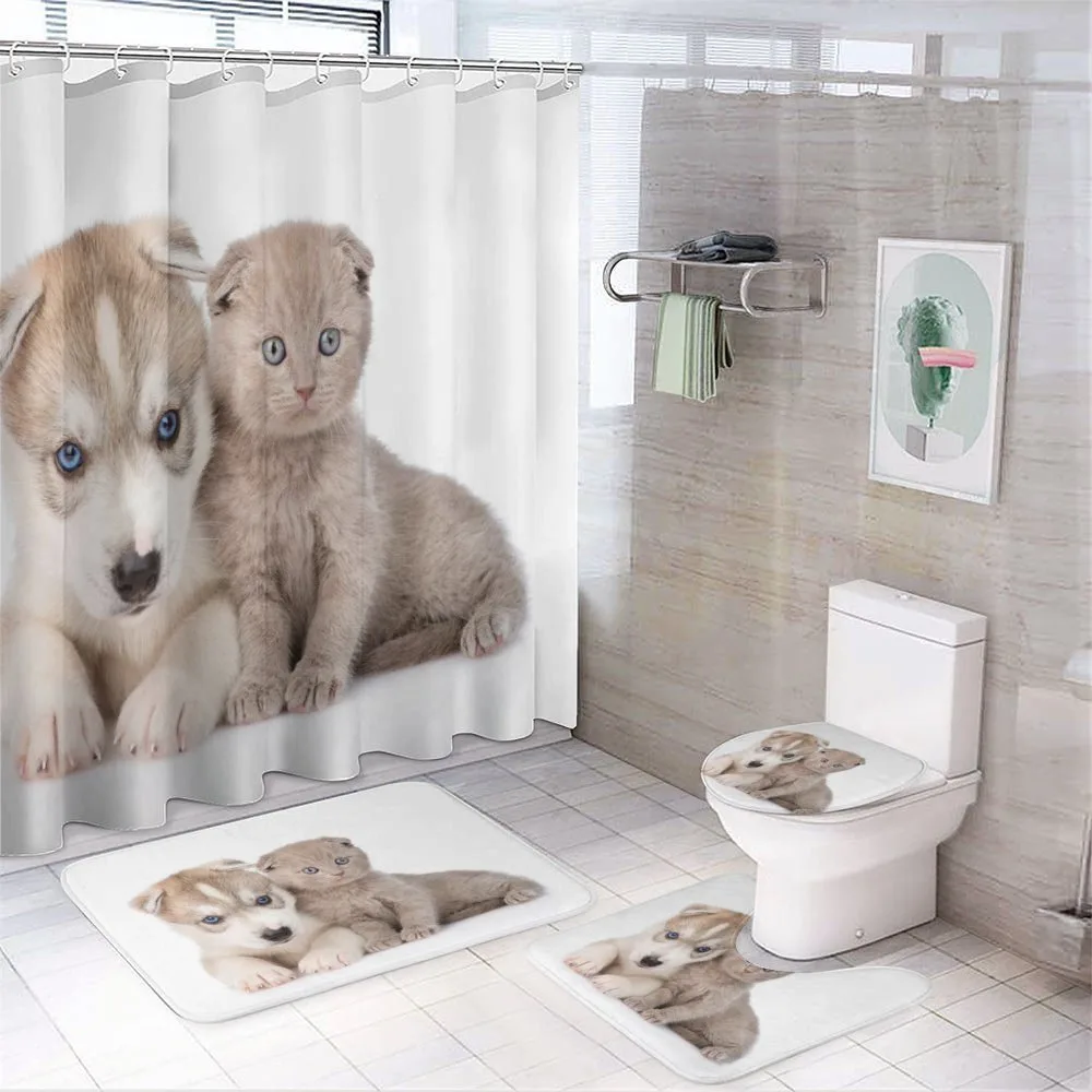 Cuddling Animals — 4-Piece Bathroom Set preview
